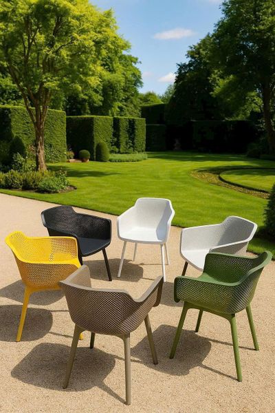 Ghế Nhựa Đúc Cao Cấp Verona Lưng Lưới Ngoài Trời