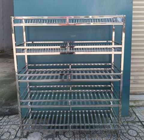 Kệ Inox Hộp Vuông 5 Tầng 50 x 100cm