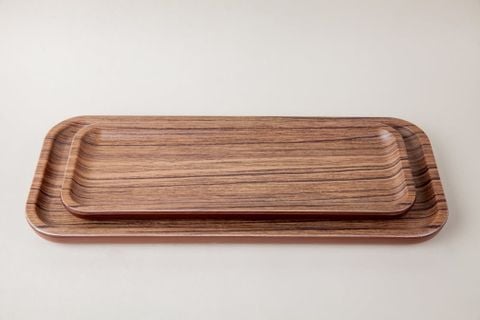 Khay Chữ Nhật Dài Vân Gỗ