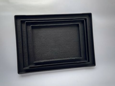 Khay Nhựa Màu Đen Vân Gỗ