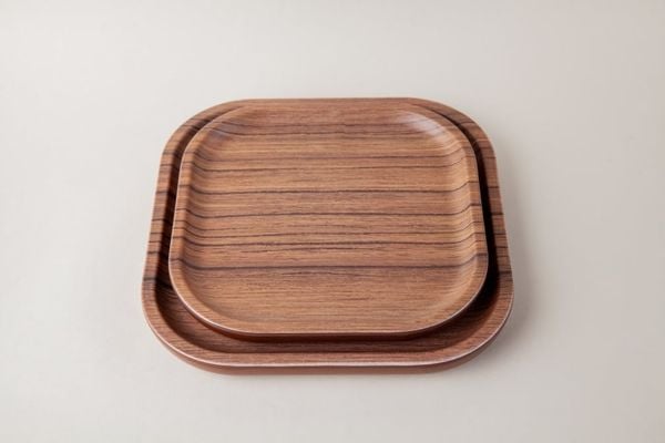 Khay Vuông Vân Gỗ