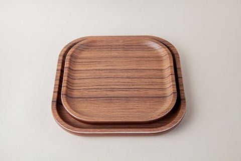 Khay Vuông Vân Gỗ