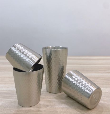 Ly 2 Lớp Dập Bi Inox 304