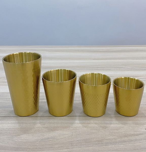 Ly 2 Lớp Dập Bi Inox 304 Vàng