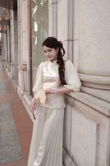 Hải Đường - Áo gấm chiết eo tay bồng