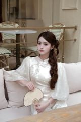 Hải Đường - Áo gấm chiết eo tay bồng