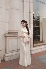 Hải Đường - Áo gấm chiết eo tay bồng