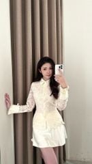 Bella Shirt - Sơmi ren hoa cổ đức phối lụa