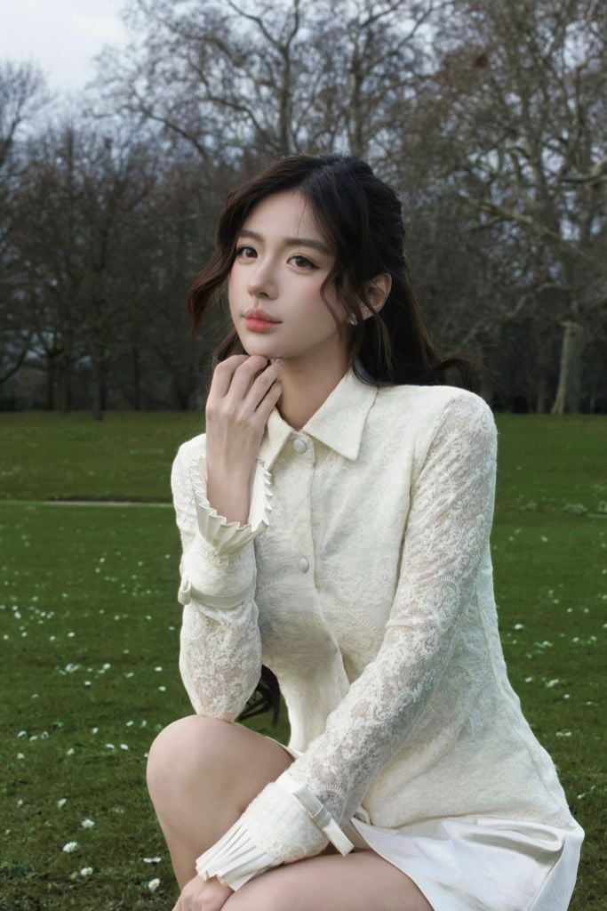 Bella Shirt - Sơmi ren hoa cổ đức phối lụa