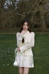 Bella Shirt - Sơmi ren hoa cổ đức phối lụa