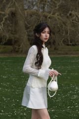 Bella Shirt - Sơmi ren hoa cổ đức phối lụa
