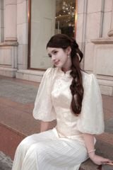 Hải Đường - Áo gấm chiết eo tay bồng