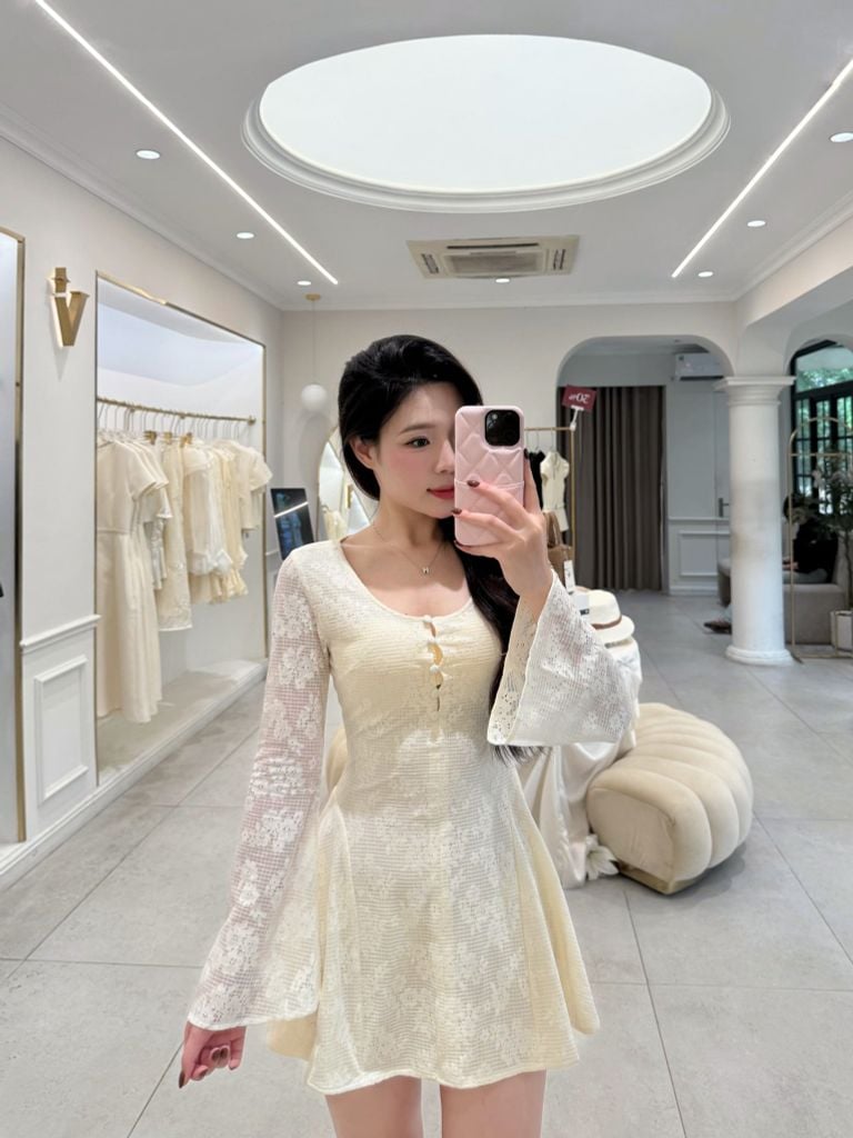 Fiona Dress - Váy ren hoa