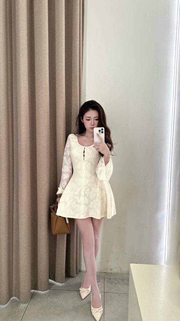 Fiona Dress - Váy ren hoa