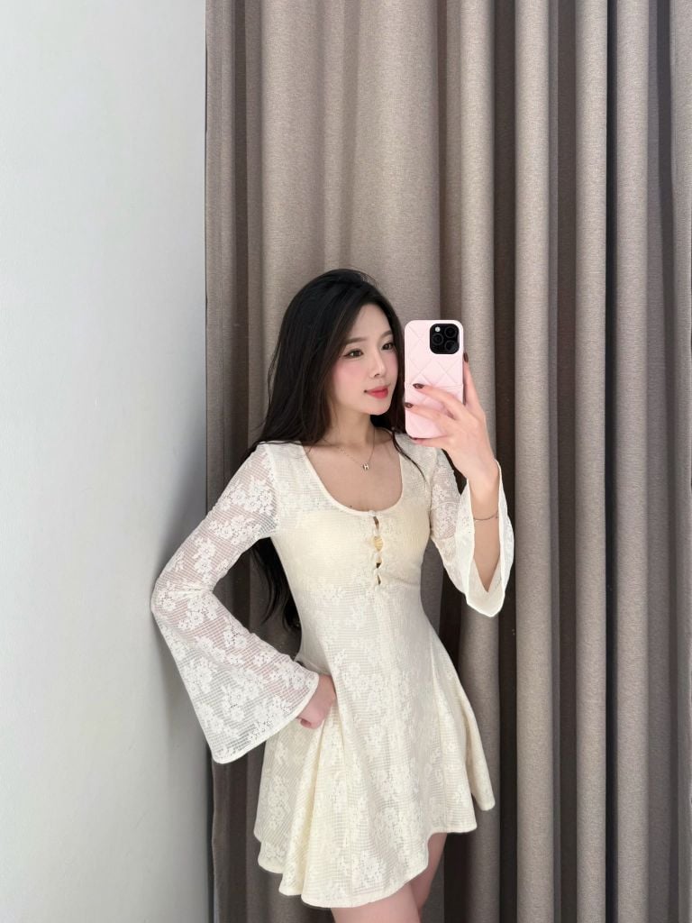 Fiona Dress - Váy ren hoa