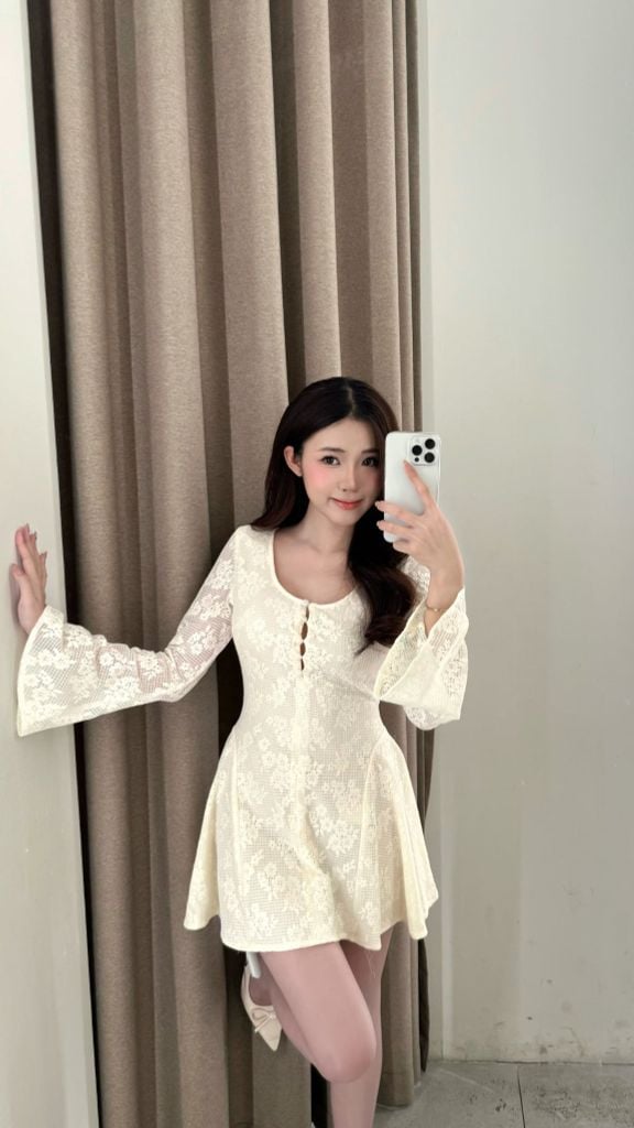 Fiona Dress - Váy ren hoa