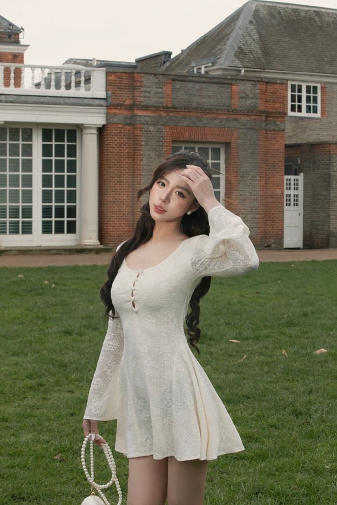 Fiona Dress - Váy ren hoa