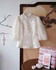 Hải Đường - Áo gấm chiết eo tay bồng