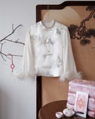 Thiên Lam - Áo lụa thêu tay phối lông