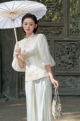Hải Đường - Áo gấm chiết eo tay bồng