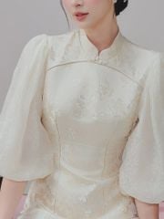 Hải Đường - Áo gấm chiết eo tay bồng