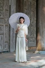 Hải Đường - Áo gấm chiết eo tay bồng