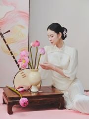 Hải Đường - Áo gấm chiết eo tay bồng