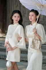 Hải Đường - Áo gấm chiết eo tay bồng