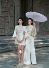 Hải Đường - Áo gấm chiết eo tay bồng