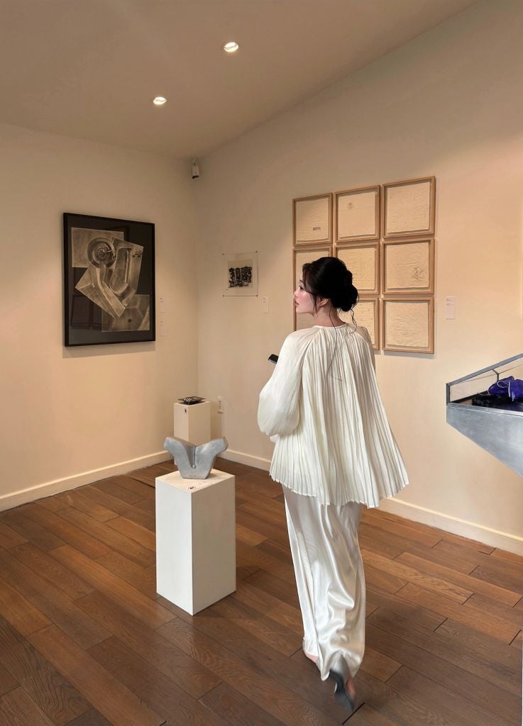 Tịnh Yên - Áo tơ xếp ly phối gấm