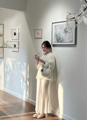 Tịnh Yên - Áo tơ xếp ly phối gấm