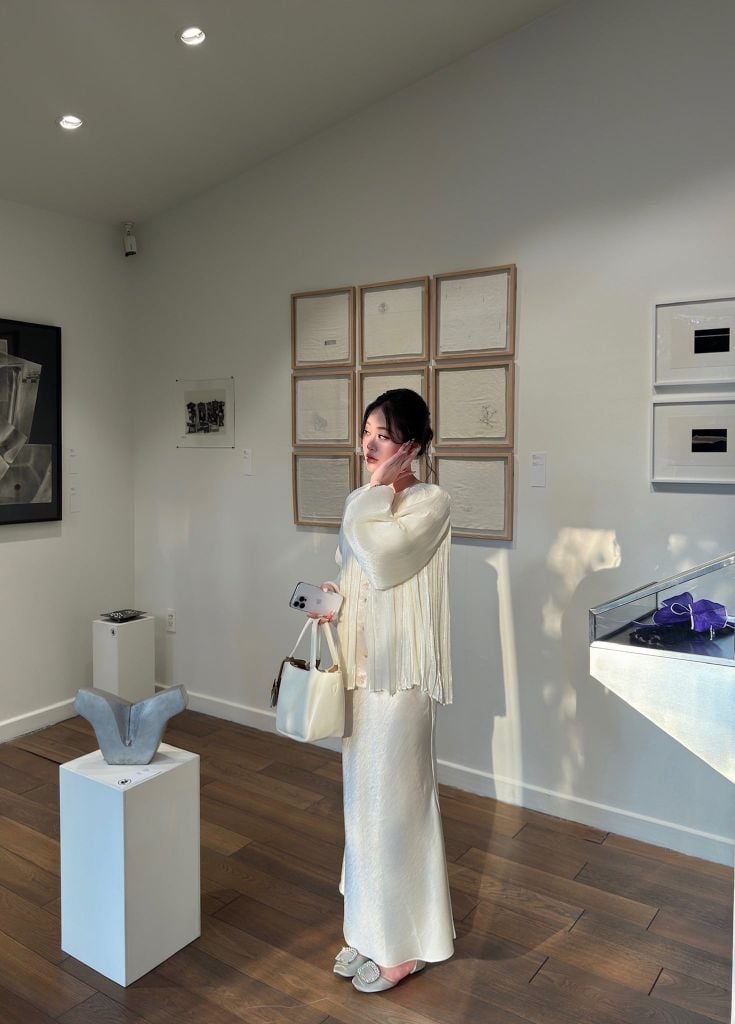 Tịnh Yên - Áo tơ xếp ly phối gấm