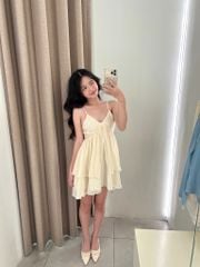 Mae Dress - Set váy kèm áo choàng tơ xếp ly