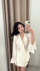 Naomi Shirt - Áo chiffon cổ V bèo