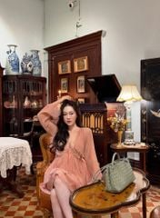 Mae Dress - Set váy kèm áo choàng tơ xếp ly