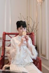 Thiên Lam - Áo lụa thêu tay phối lông