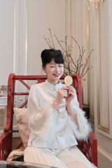 Thiên Lam - Áo lụa thêu tay phối lông