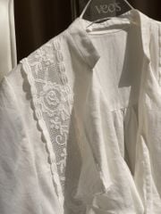 Lala Shirt - Áo tơ đũi phối ren
