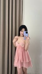 Mae Dress - Set váy kèm áo choàng tơ xếp ly