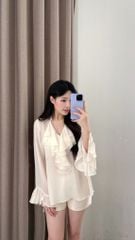 Naomi Shirt - Áo chiffon cổ V bèo