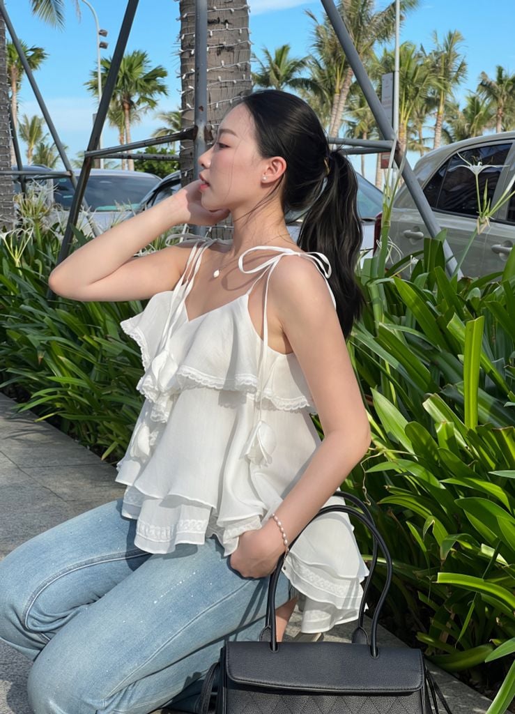 Mie Cami - Áo 2 dây tơ phối ren