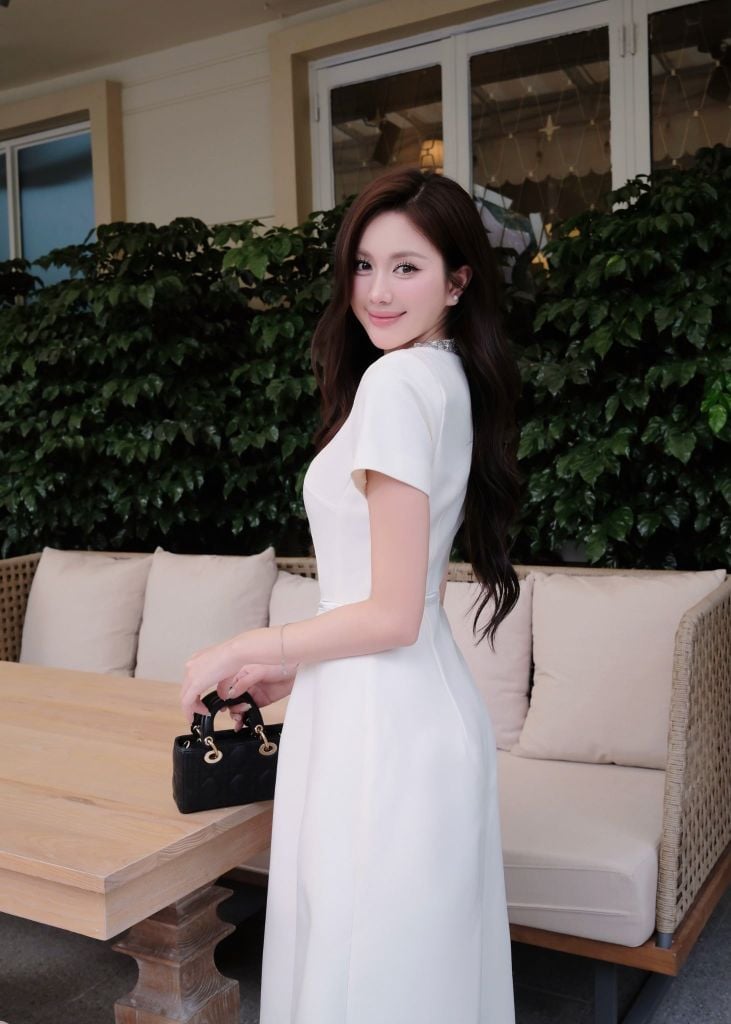 Valentina Dress - Đầm midi ngắn tay cổ đá chiết eo