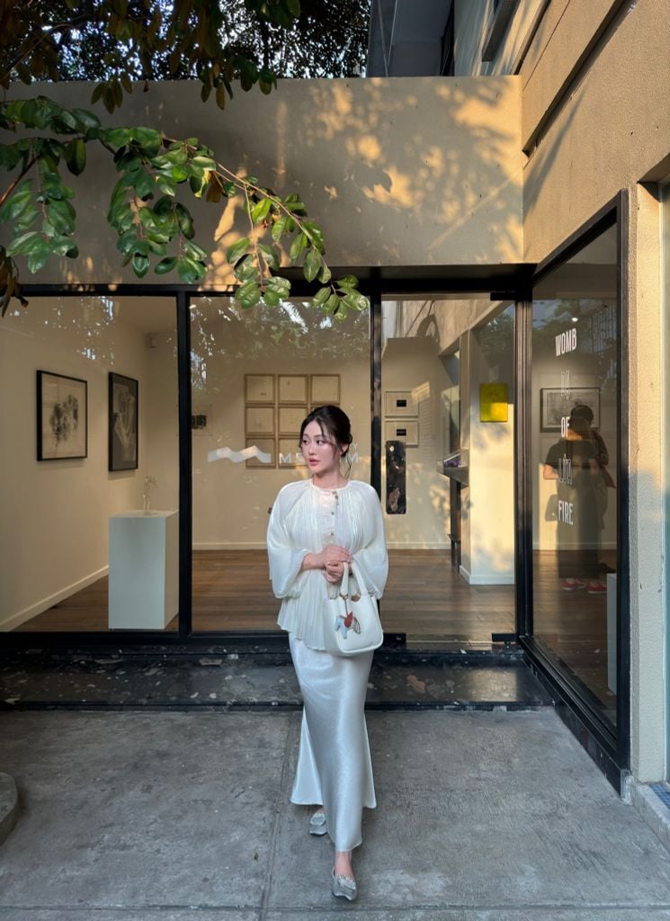 Tịnh Yên - Áo tơ xếp ly phối gấm