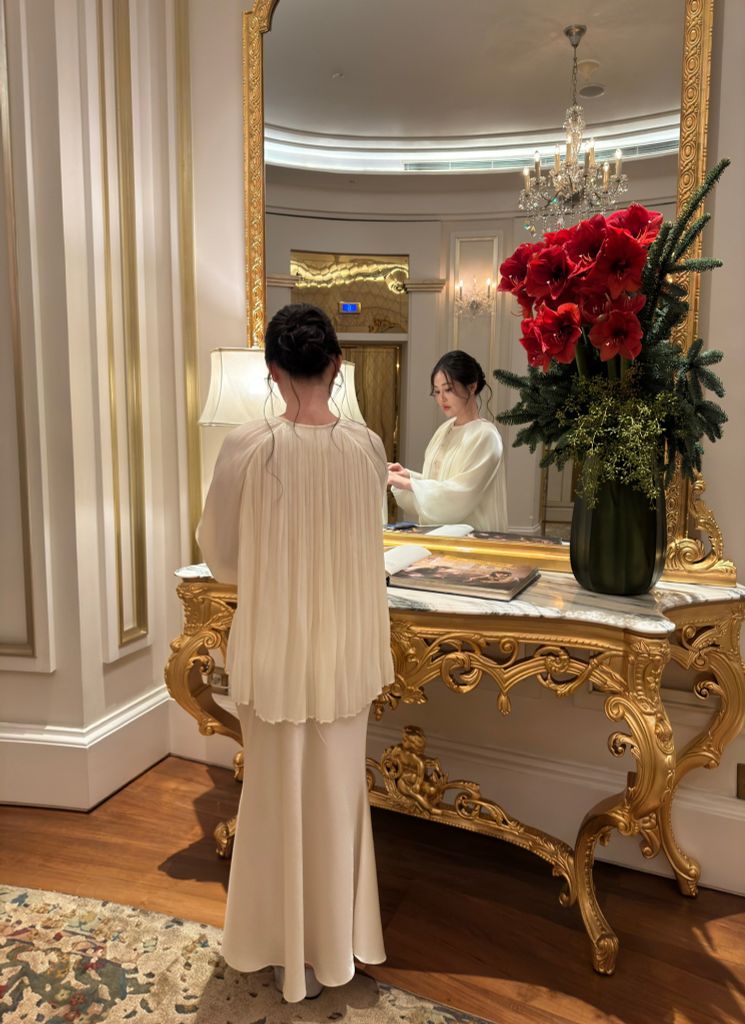 Tịnh Yên - Áo tơ xếp ly phối gấm