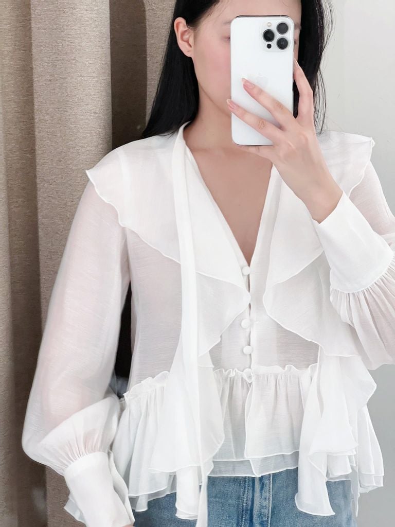 Irene Shirt - Sơmi chiffon tay bồng