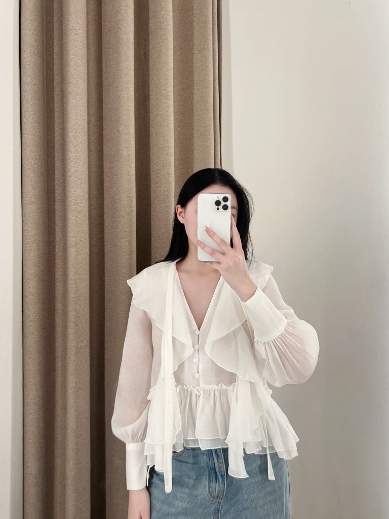 Irene Shirt - Sơmi chiffon tay bồng