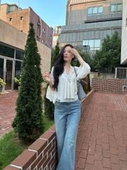 Alice Shirt - Sơmi chiffon cổ V ren