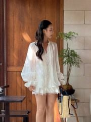 Nabi Shirt - Sơmi tơ tay hoa