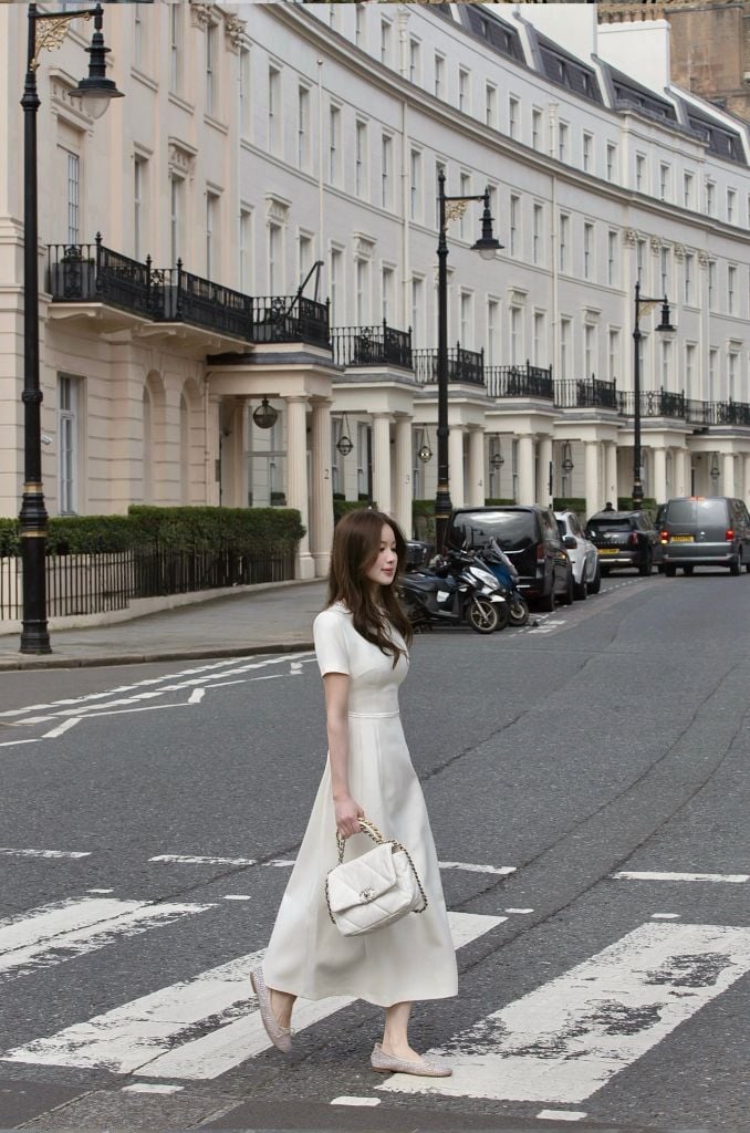 Valentina Dress - Đầm midi ngắn tay cổ đá chiết eo