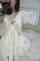Mae Dress - Set váy kèm áo choàng tơ xếp ly